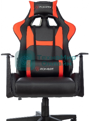 Кресло Zombie Game Penta черный/красный, экокожа, 120 кг, механизм качания