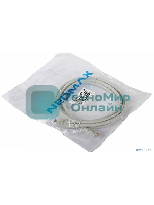 Коммутационный шнур NEOMAX (NM13601-015) UTP 1.5м, гибкий, cat.6, серый, многожильный