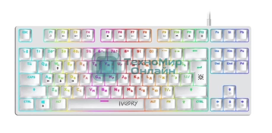 Клавиатура проводная Defender IVORY GK-579 USB белая