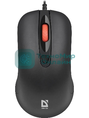 Мышь проводная Defender Omega MB-522 черный, 1600 dpi, USB, кнопки - 4