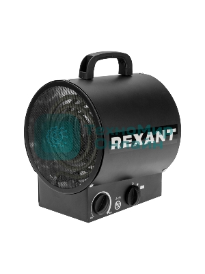 Пушка тепловая электрическая Rexant круглая, прямоугольная подставка, ТЭН, 3кВт