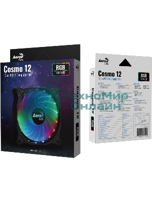 Вентилятор Aerocool/Formula Cosmo 12 черный, 120 мм, 1000 об/мин, 23.9 дБ, 4 pin