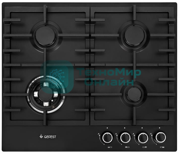 Газовая варочная панель Gefest ПВГ 1214-01 К2 черный матовый