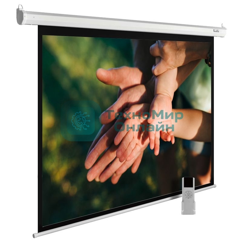 Экран Cactus 280x280 см MotoExpert CS-PSME-280x280-WT 1:1 настенно-потолочный рулонный белый (моторизованный привод)