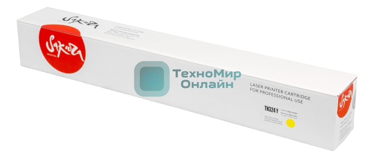 Тонер-туба Sakura KMTN-324Y (A8DA250) для Konica Minolta, желтый, 26000 к.