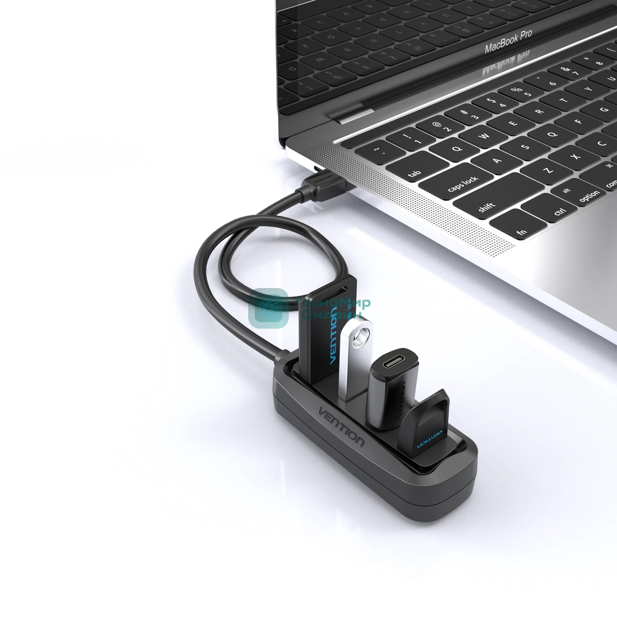 USB-концентратор Vention VAS-J43-B100 (USB 2.0 на 4 порта черный - 1м.)