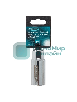 Головка торцевая Gross 13191 многоразмерная CrV 6-21 мм под квадрат 3/8