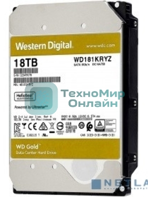 Жесткий диск Western Digital SATA 18Tb 7200RPM 6Gb/S 512MB GOLD WD181KRYZ