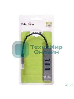 Переходник Telecom USB 3.0 - RJ-45 1000Mbps +3 USB3.0, Aluminum Shell, 0.2м TA311U