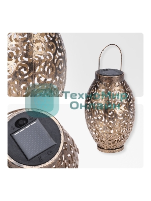 Светильник садовый Rexant Фенер, 3000К, встроенный аккумулятор, солнечная панель, коллекция Стамбул