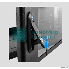 Шкаф коммутационный ЦМО (ШРН-6.500-9005) настенный 6U 600x500 мм пер. дв. стекл 200 кг черный 470 мм 180 град.