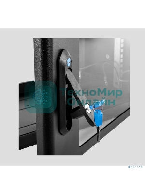 Шкаф коммутационный ЦМО (ШРН-6.500-9005) настенный 6U 600x500 мм пер. дв. стекл 200 кг черный 470 мм 180 град.