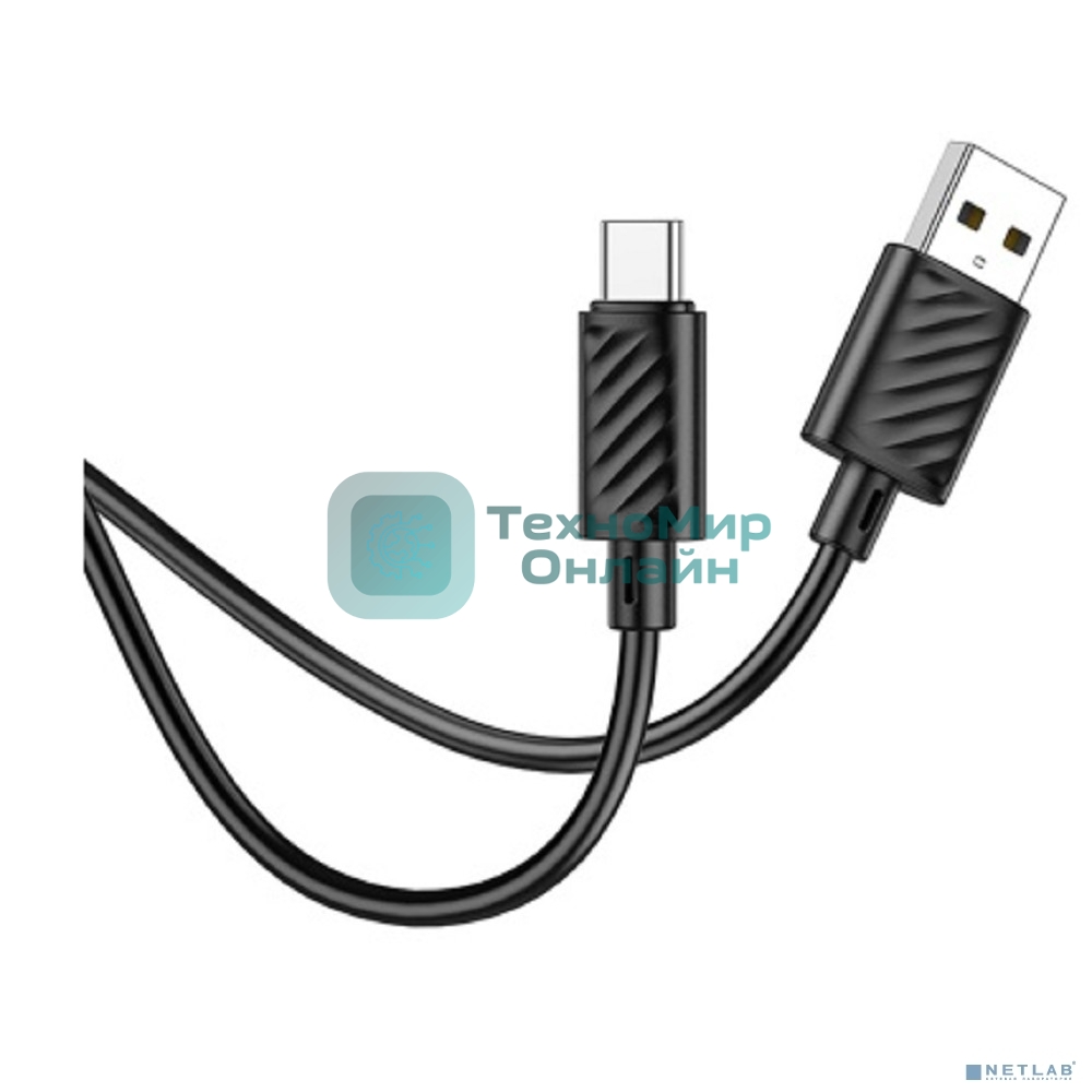 Кабель HOCO X88/ USB кабель Type-C/ 1m/ 3A/ Black