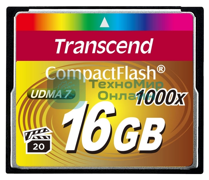 Флеш карта Transcend Ultimate TS16GCF1000/CF (Compact Flash)/16 ГБ/UDMA 7, VPG 65/160 МБ/с