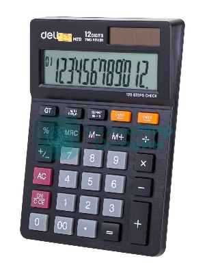 Калькулятор настольный Deli EM01320 черный 12-разр.