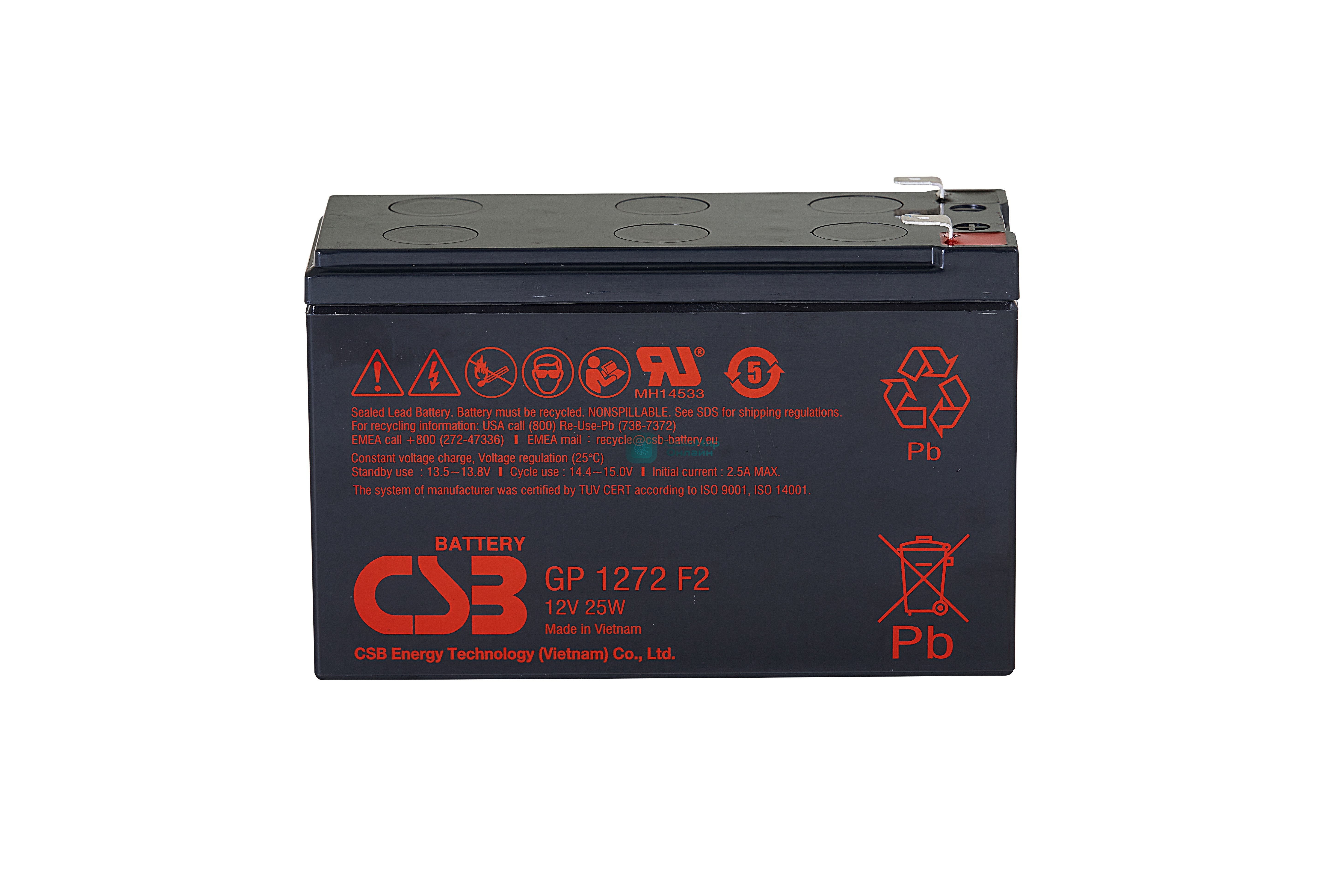 Батарея для ИБП CSB GP1272 12V 7.2Ah F2