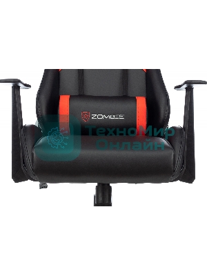 Кресло Zombie Game Penta черный/красный, экокожа, 120 кг, механизм качания