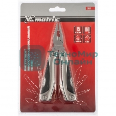 Трансформер (ммультитул) Matrix, 15 функций, авторазжим, в чехле, 160 мм