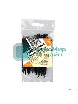 Хомут кабельный PROconnect 100х2.5 нейл. черный (уп. 100 шт)