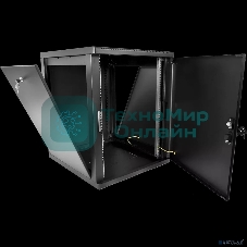 Шкаф телекоммуникационный ЦМО настенный разборный 15U (600 x 520) съемные стенки, дверь металл, черный (ШРН-М-15.500.1-9005)