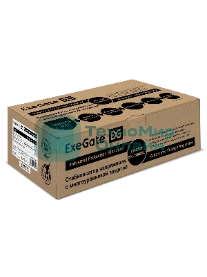 Стабилизатор напряжения ExeGate Master Turbo AVS-500 (500ВА, 100-265В, цифр. индикация вход/вых. напряжения, 220В±8%, КПД 98%, 5 уровней защиты, задержка, усиленный метал.корпус, евророзетка, RTL)