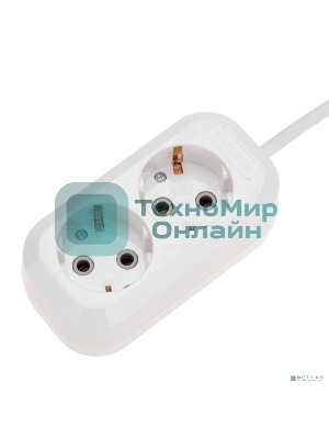 Удлинитель PROconnect 2 гнезда, 1,5 м, 3х0,75 мм², с/з, белый