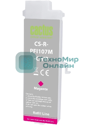 Картридж перезаправляемый струйный Cactus CS-R-PFI107M-CHIP пурпурный для Canon imageProGRAF iPF670/680/685/770/780/785