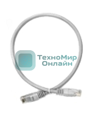 Патч-корд TWT UTP кат.5e, с заливными колпачками, 0.3 м, серый