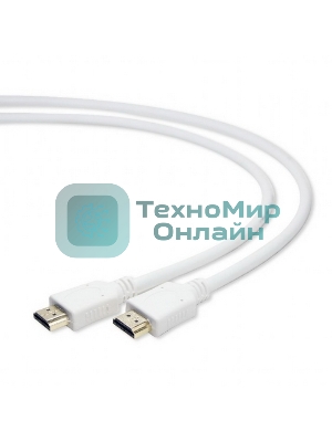 Кабель Cablexpert HDMI CC-HDMI4-W-6, 19M/19M, v2.0, медь, позол.разъемы, экран, 1.8м, белый, пакет