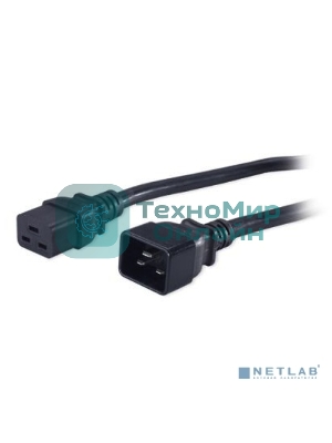 Кабель Hyperline PWC-IEC19-IEC20-3.0-BKКабель питания IEC 320 C19 - IEC 320 C20 (3x1.5), 3 м