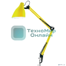 Светильник настольный Camelion KD-335 C07 желтый с метал. струбциной, 230V, 40W, E27