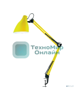 Светильник настольный Camelion KD-335 C07 желтый с метал. струбциной, 230V, 40W, E27