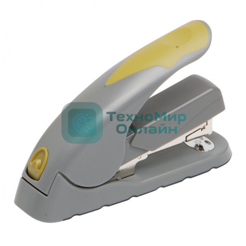 Степлер настольный Kw-Trio 5618GR/GREEN Soft-Touch 24/6 24/8 26/6 26/8 (40 листов) снижение усилия, серый/зеленый 100 скоб