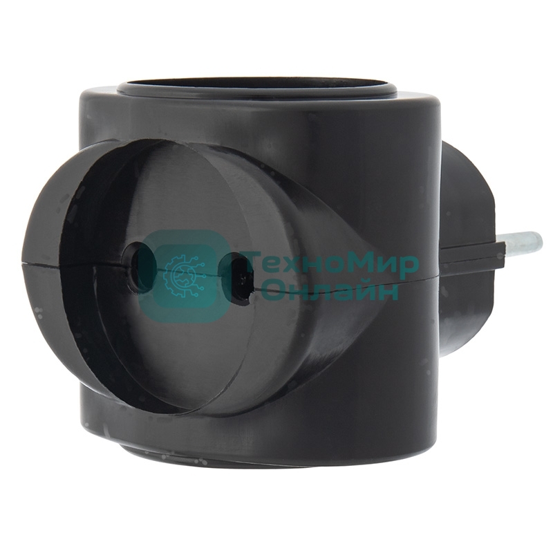 Тройник электрический Rexant биметалл 220 В 6 А черный