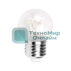 Лампа шар Neon-night e27 6 LED Ø45мм - теплый белый, прозрачная колба, эффект лампы накаливания