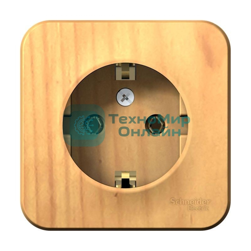 Розетка ОП Blanca 16А 250В без шторок с заземл. изол. пласт. ясень SchE BLNRA010115