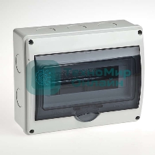 Бокс ОП Тусо 10мод. (4в) IP65 сер./дым. двер. Рувинил 69011