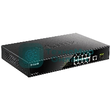 Коммутатор D-Link DGS-1010MP/A1A, L2 Unmanaged Switch with 9 10/100/1000Base-T portsand 1 1000Base-X SFPports(8 PoE ports 802.3af/802.3at (30 W), PoE Budget 125 W)