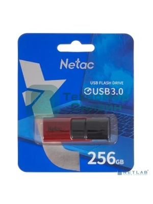 Флешка USB Netac U182 NT03U182N-256G-30RE, USB 3.0 256Gb, retail version, черный/красный