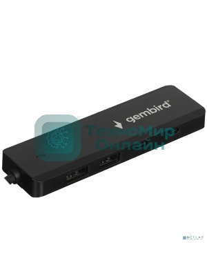 Разветвитель USB3.1 Gembird UHB-C415, 2хUSB, 2хType-C, с доп.питанием (порт Type-C), кабель USB 19см