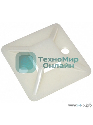 Площадка самокл.20х20 под хомуты белый (уп.100шт) IEK UHP30-20-100