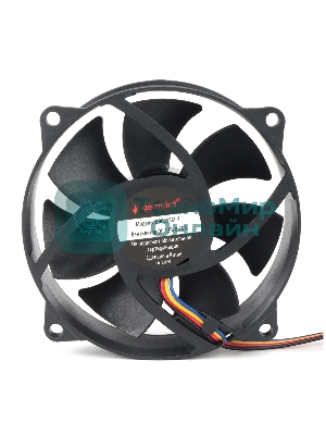Вентилятор для корпуса Gembird черный, 90 мм, 2500 об/мин, 30.86 дБ, 4 pin