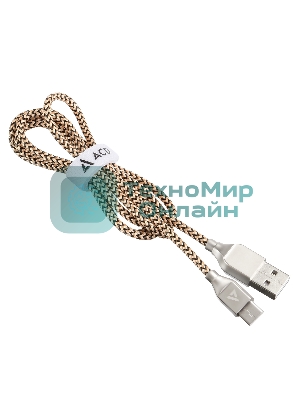Кабель USB ACD-Titan Type-C ~ USB-A Нейлон, 1м, желто-черный
