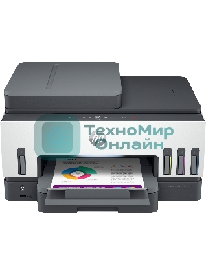 МФУ струйное HP Smart Tank 790 (4WF66A), A4, цветной, печ. до 15 стр/мин. (ч/б) до 9 стр/мин. (цвет), 1200 x 1200 dpi (ч/б печать, скан.) 1200 x 4800 dpi (цвет), USB, Wi-Fi, BlueTooth, Air Print, Mopria