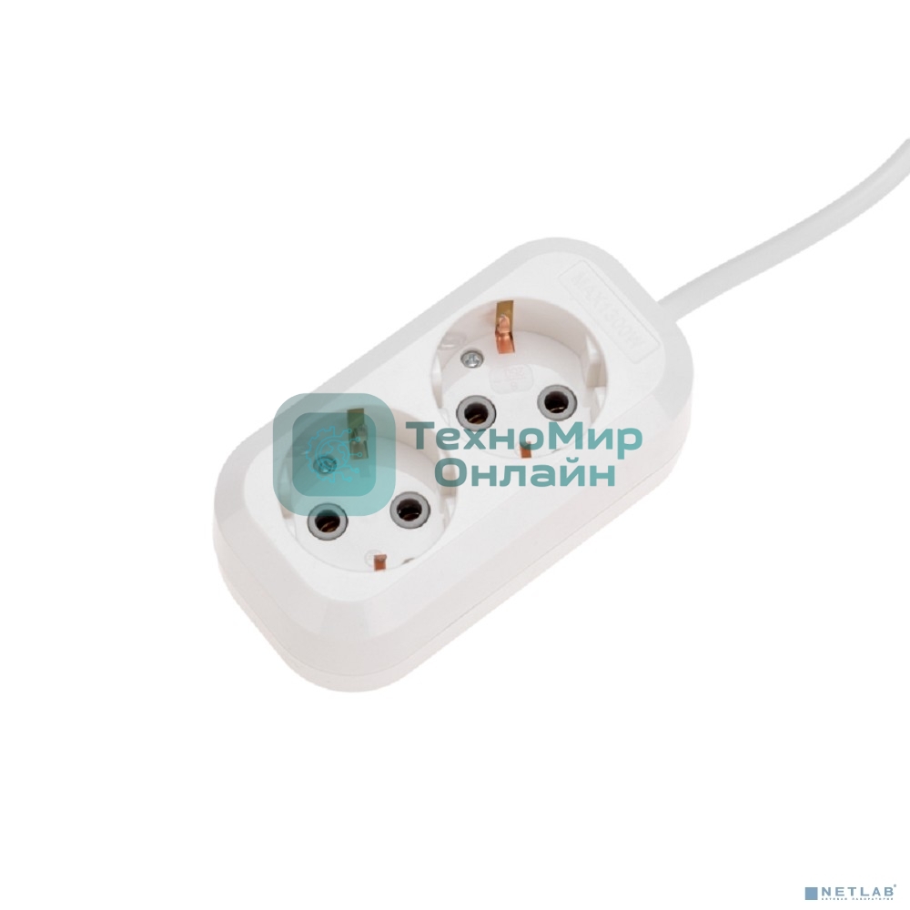 Удлинитель PROconnect 2 гнезда, 3 м, 3х0,75 мм², с/з, белый