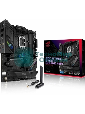 Материнская плата ASUS ROG STRIX B760-G GAMING WIFI, LGA 1700, Intel B760, 4xDDR5, 4xSATA, 2xM.2, 1xPCIe 5.0 x16, 1xPCIe 4.0 x4, 1xHDMI, 1xDP, 1x 2.5Gb LAN, 1xUSB-A 3.2 Gen 2, 2xUSB-A 3.2 Gen 1, 4xUSB-A 2.0, 1xUSB-C 3.2 Gen 1, 1xUSB-C 3.2 Gen 2x2, 5x3.5 мм, 7.1, mATX