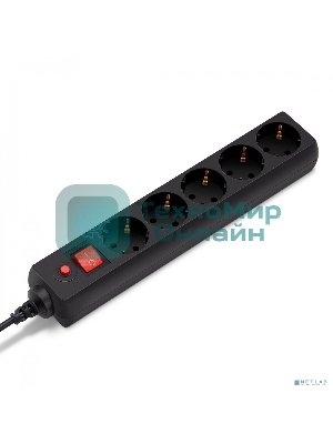Сетевой фильтр Buro Сетевой фильтр, 5 розеток, 3 метра, черный