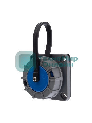 Розетка настенная Rexant фланцевая влагозащищенная с крышкой 16 А, 2Р+РЕ, IP68