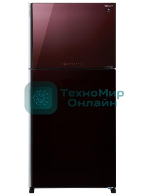Холодильник Sharp SJXG60PGRD бордовый двухкамерный 422/178 л морозилка сверху, No Frost