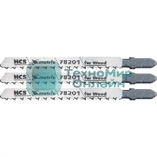 Полотна Matrix для электролобзика по дереву, 3 шт. T101B, 75x2,5мм, HCS Professional